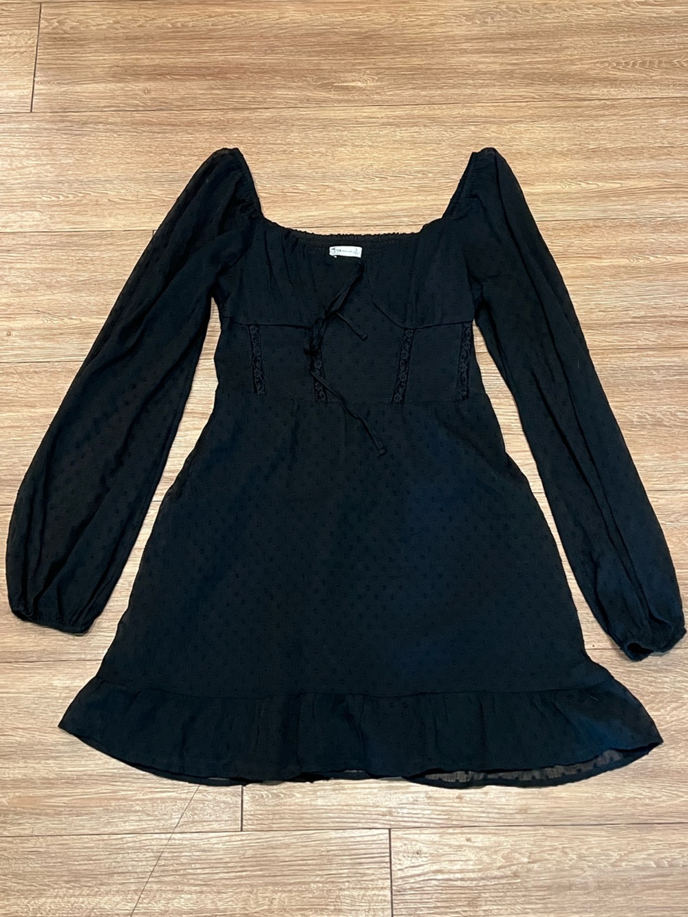 Hollister Black Long-Sleeve Square-Neck Dress